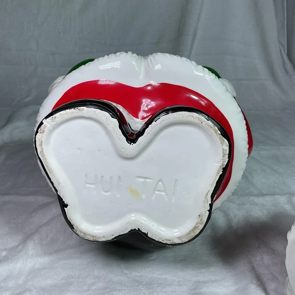 VTG Yin Tai Taiwan Santa Claus Cookie Jar Hand Painted Ceramic Christmas